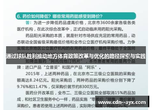通过球队胜利推动地方体育政策改革与优化的路径探索与实践